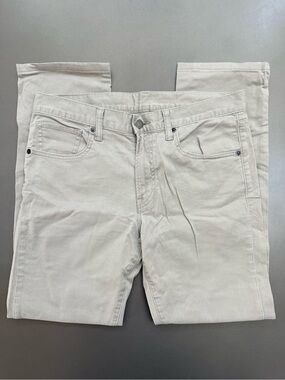 Uniqlo Beige Straight-Leg Cotton Blend Pants - Size 32x34